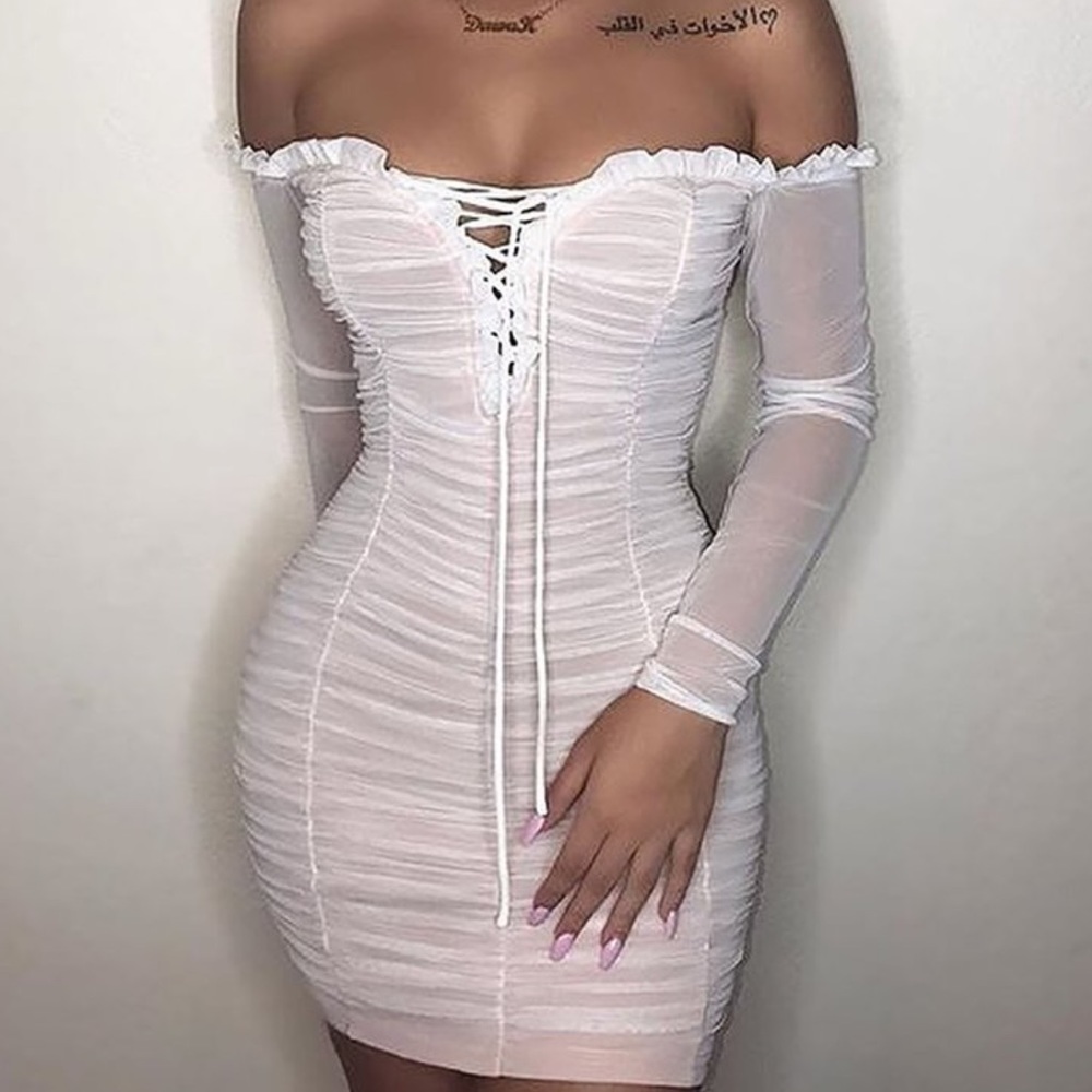 White mesh dress